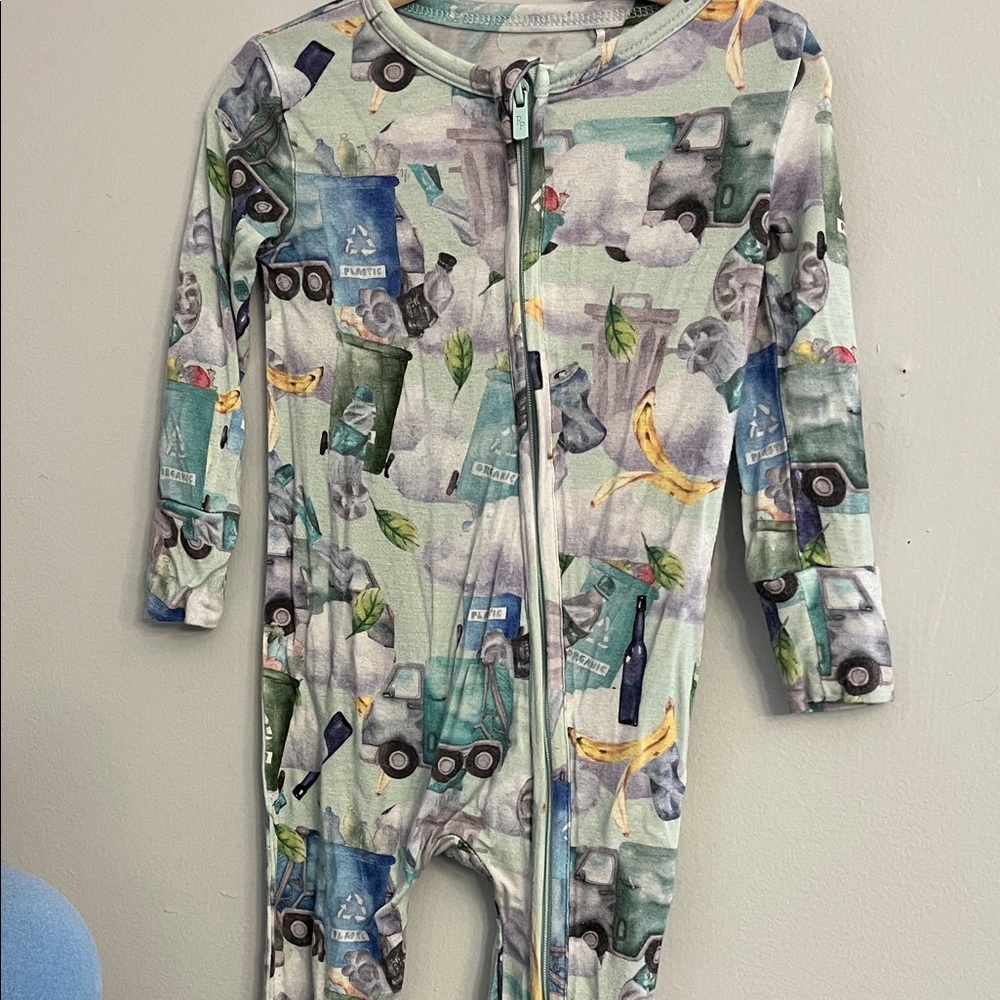 Posh peanut Trash Truck 12-18 Mnths Kids One Piece with Fun Print